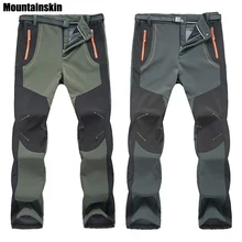 2017 New Winter Men Women Hiking Pants font b Outdoor b font Softshell Trousers Waterproof Windproof