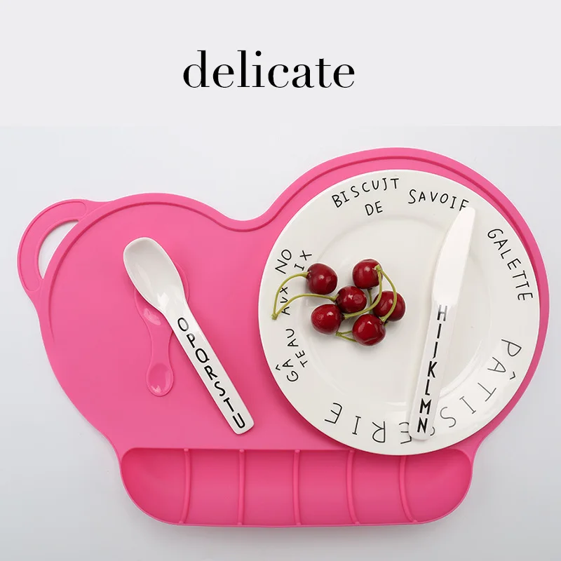 Kids Baby Silicone Placemat Sucker Slip-resistant Waterproof Snack Mat Kid Dinner Table Feeding Food Plate Tray Dish FJ8