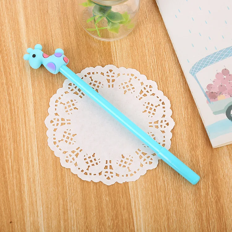 blue 1 шт. милые животные лошадь олень стиль 0,5 мм школьная гелевая ручка Kawaii рекламный подарок канцелярский школьный офисный ручки для подписи поставки - Цвет: blue