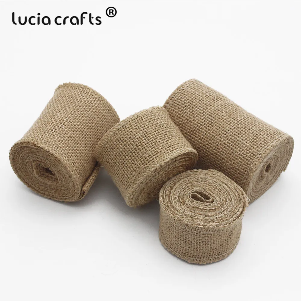 Lucia crafts 3 года/лот 4 см/5 см/8 см/10 см джутовые Мешковины Ленты Hessian рулоны деревенская ткань для украшения свадебной вечеринки V0504