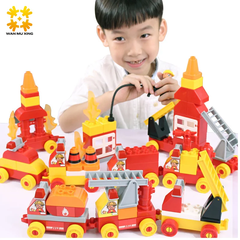Boys Girls Baby Toys Firefighting & Engineering Big Brick Compatible With Big Blocks Building Blocks Educational Toys For Kids baby-building-blocks : image Boys Girls Baby Toys Firefighting & Engineering Big Brick Compatible With Big Blocks Building Blocks Educational Toys For Kids baby-building-blocks