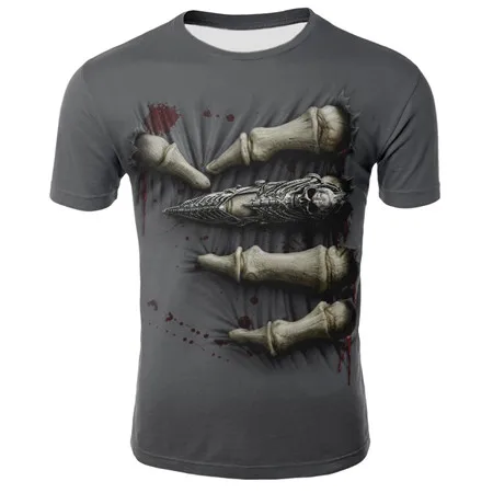

2019 Summer Mens Skull Printing Tees Shirt Short Sleeve Weekend Street Casual T-shirt Top O neck fashion male