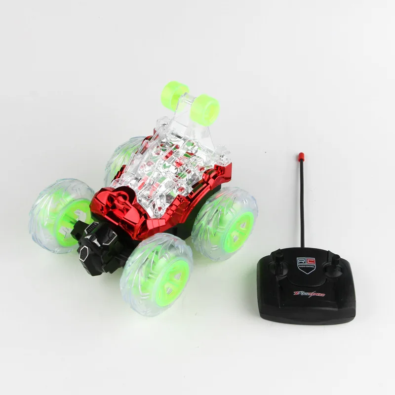 Children s electric stunt rolling car remote control dump kids lighting dumpers tumbling off road font