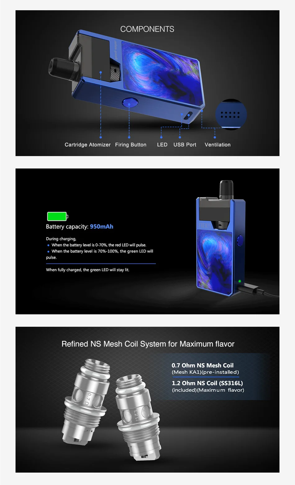 GeekVape Frenzy Pod Kit 950mAh