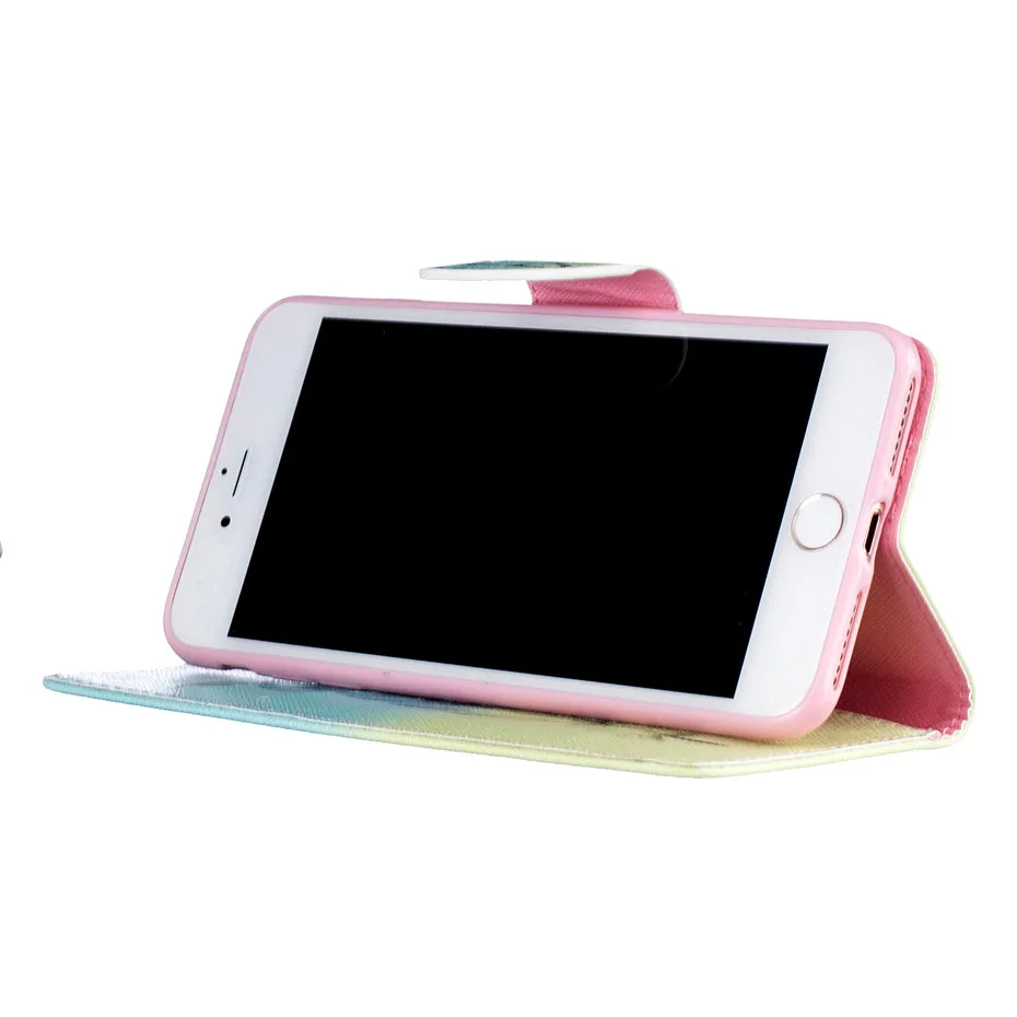 Чехол Desyner для iPhone 4, 4S, 5, 5S, 5C, SE, 6, 6 S, 7 Plus, Модный Магнитный Флип-кошелек из искусственной кожи с рисунком, чехол с подставкой и отделением для карт