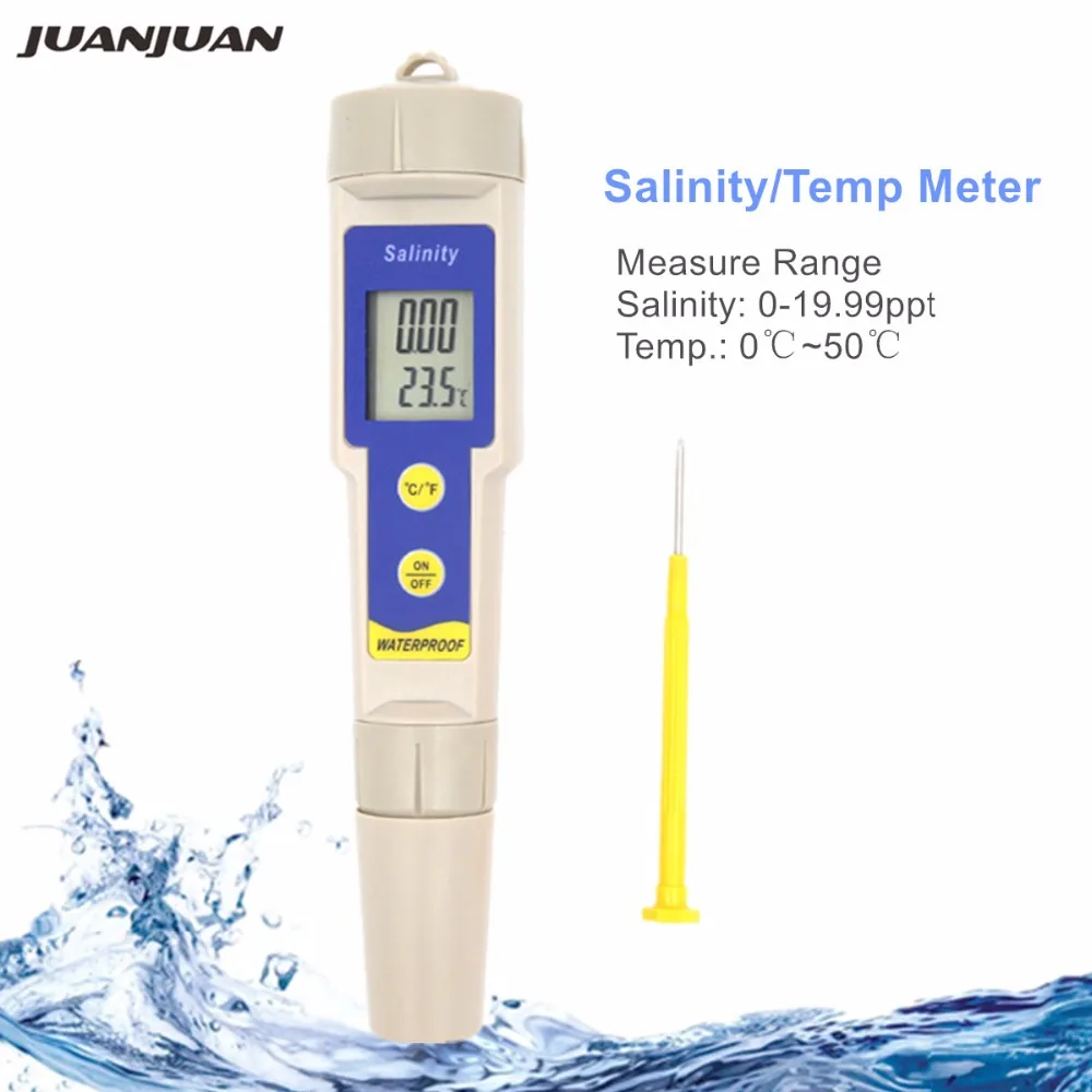 Цифровой измеритель солености/температуры тестер солености соленометр для аквариума соленая вода пищевая соль соленый Brine метр гидрометр 40% скидка