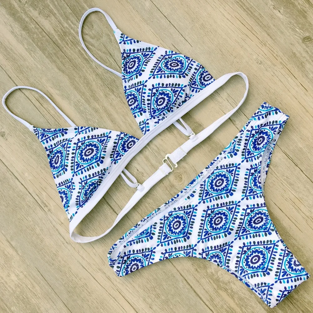 Tanga Bikini mujer 2017 Nuevo traje de baño Floral traje de baño playa