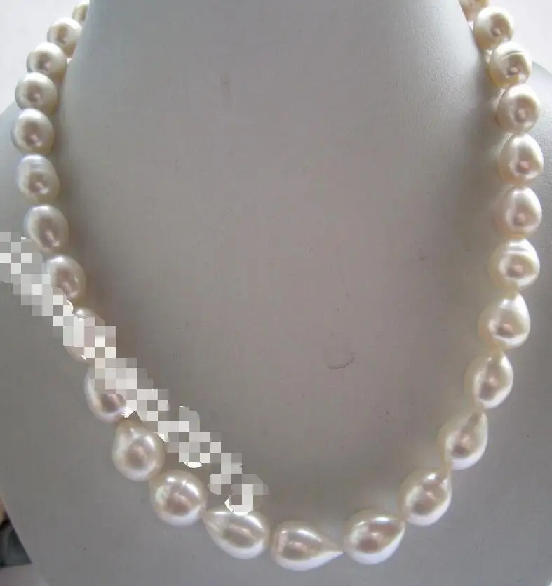 

Free Shipping >>>>> FASHION 17" 11x14 MM SOUTH SEA NATURAL White PEARL NECKLACE 14K GOLD CLASP