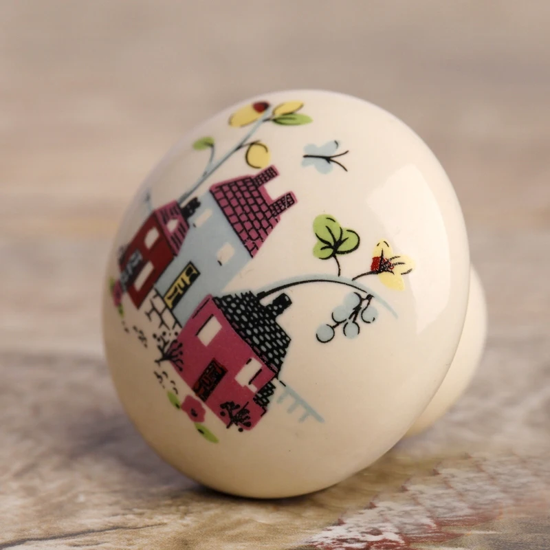 Dia 38mmm Children Drawer Knob Dresser Pulls / White Cream Kitchen