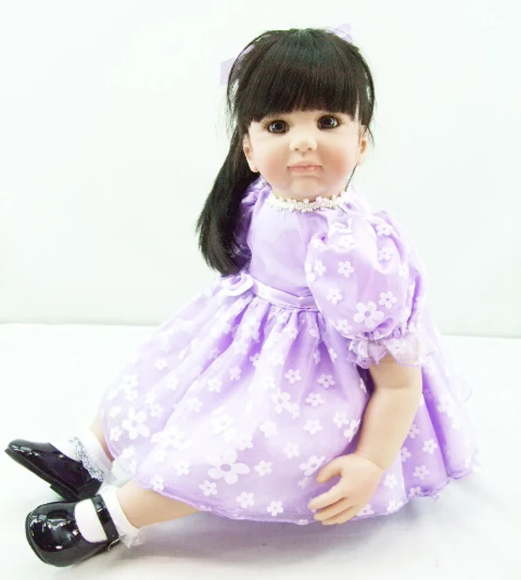 

Pursue 24"/ 60 cm Soft Cotton Body Silicone Vinyl Reborn Baby Doll Lifelike Princess Toddler Baby Doll Girls for Christmas Gift