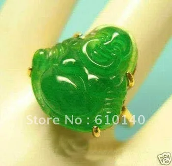 

6PC Natural Green Lucky Buddha Jewellery ring size 7#-- 9# Rings