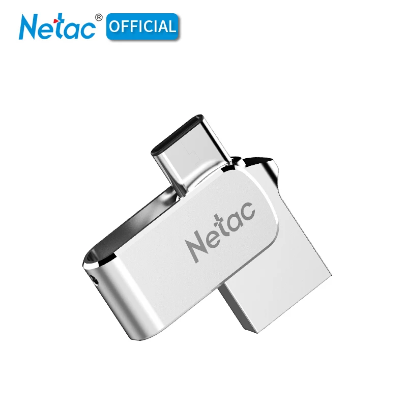 Netac U780C Тип C флеш-накопитель USB 3,0 серебристый алюминиевый сплав USB3.0 OTG флэш-диск металлический 32 Гб 64 ГБ флеш-накопитель для сотового телефона ПК