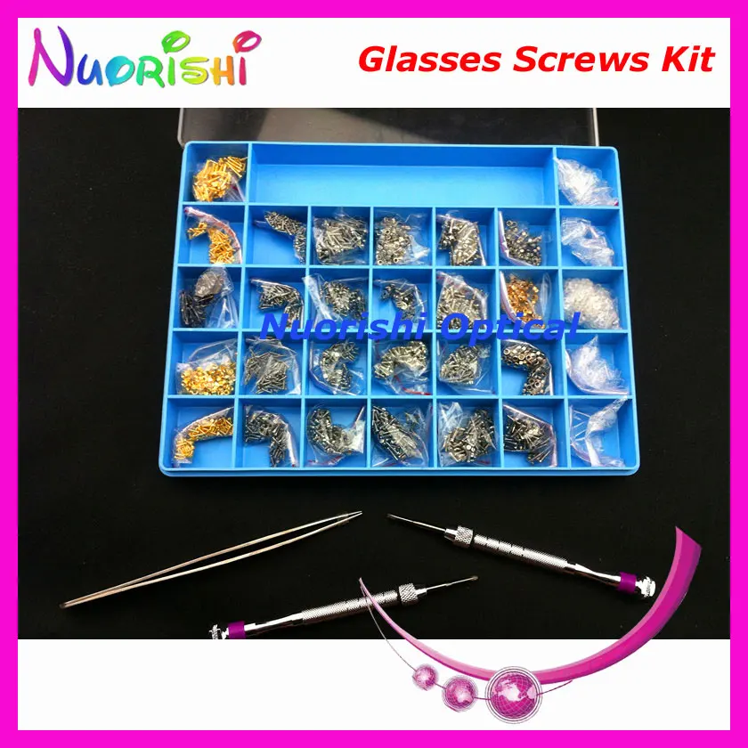 

Glasses Eyeglass Repairing Parts Accessories Case Kit Set Screwdriver Screw Nuts Washers Tweezers Bushing HBS31 Free Shippi