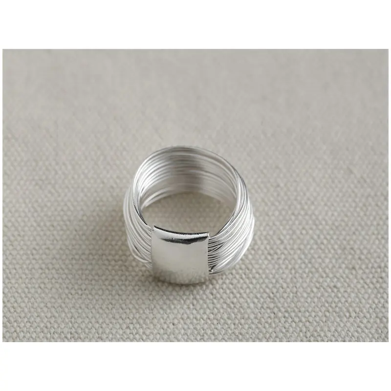 Sinzry первоначально стерлинговые серебряные Многослойные кольца для пар нити серебро себе изысканные ювелирные изделия аксессуары