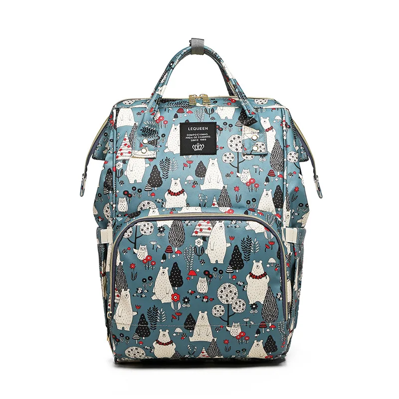 

New Upgraded Diaper Bag Mum's Backpack Multi-function Waterproof Large Capacity Cute Cartoon Printted Bags For Nursing Mother
