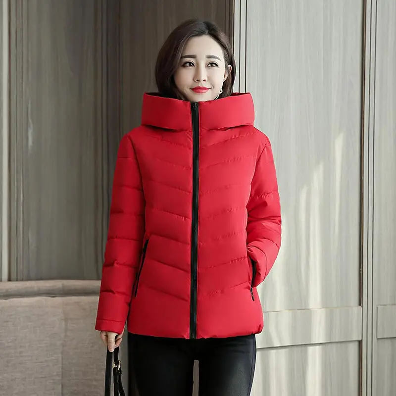 Brieuces 2019 Winter Jacket Women Cotton Short Jacket New Padded Slim Hooded Warm Parkas Coat Female Autumn Outerwear