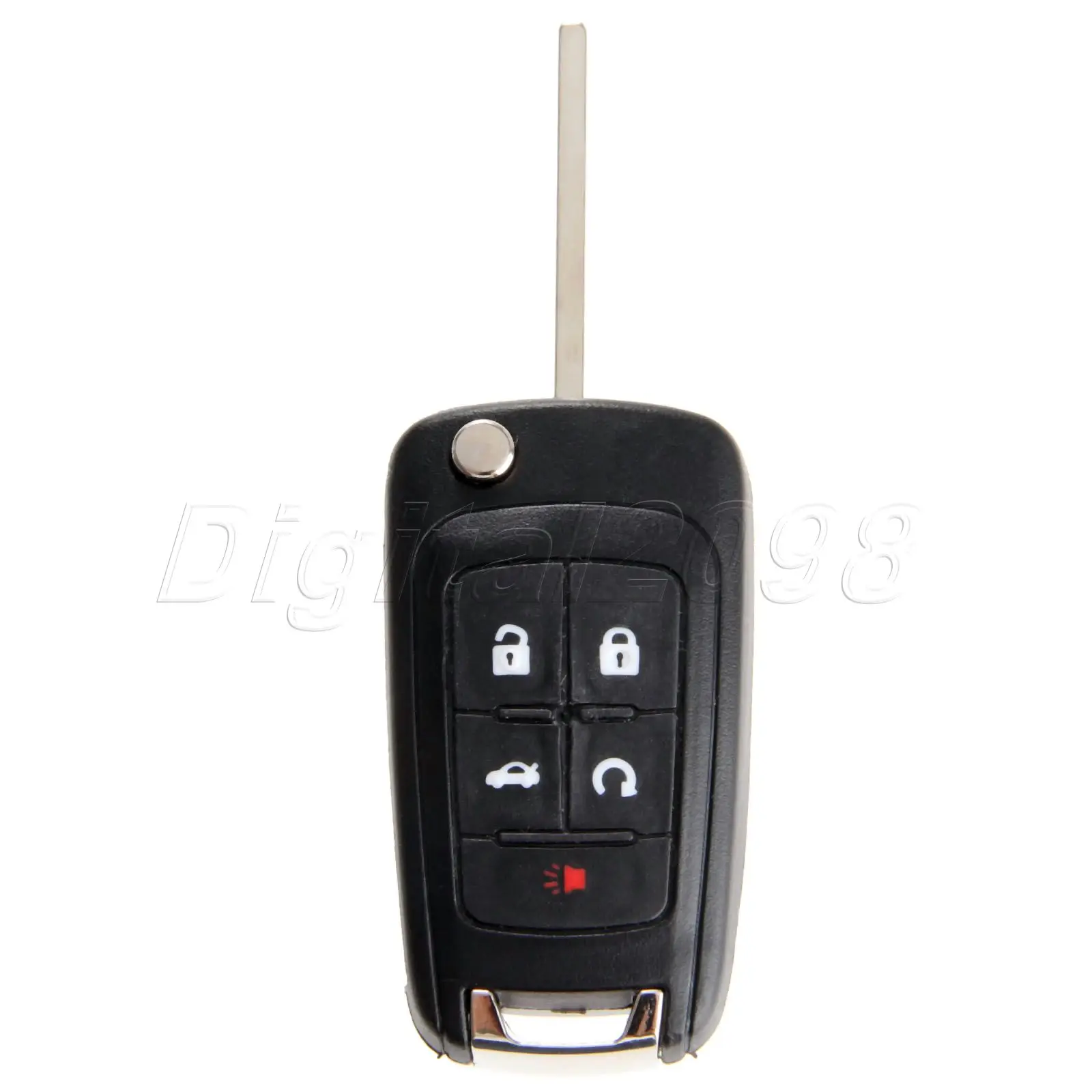 Yetaha 5 Buttons Flip Folding Replacement Remote Car Key Fob Case Shell