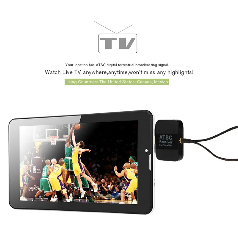 Mobile Phone TV Tuner USB OTG Digital ATSC TV Receiver for Android