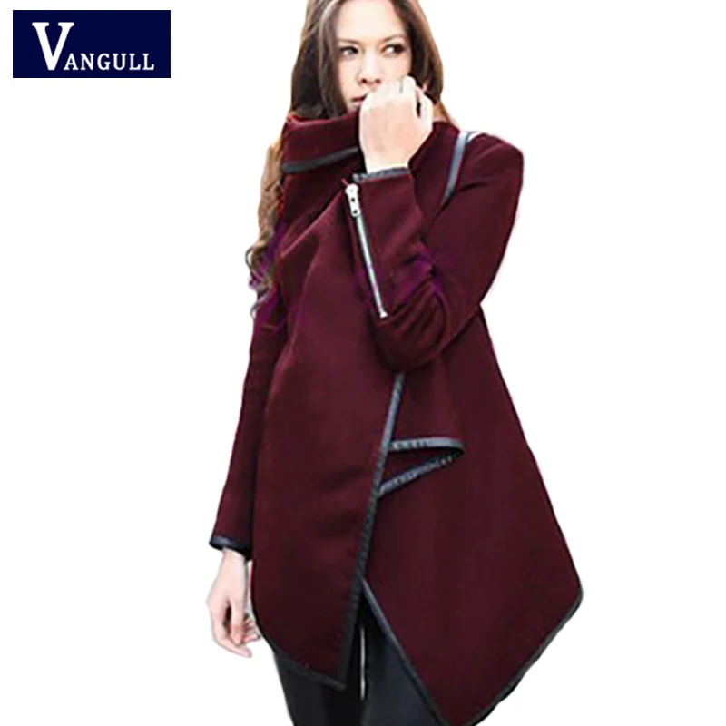 

Casual Fashion Women's Clothing 2018 Autumn & Winter Turn-down Collar Female outwear Solid Slim long Women Woolen trench Coat