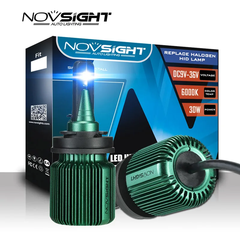 NOVSIGHT Новые поступления 6500k 10000LM автомобильные лампочки h11 светодиодный фары H7 H4 H11