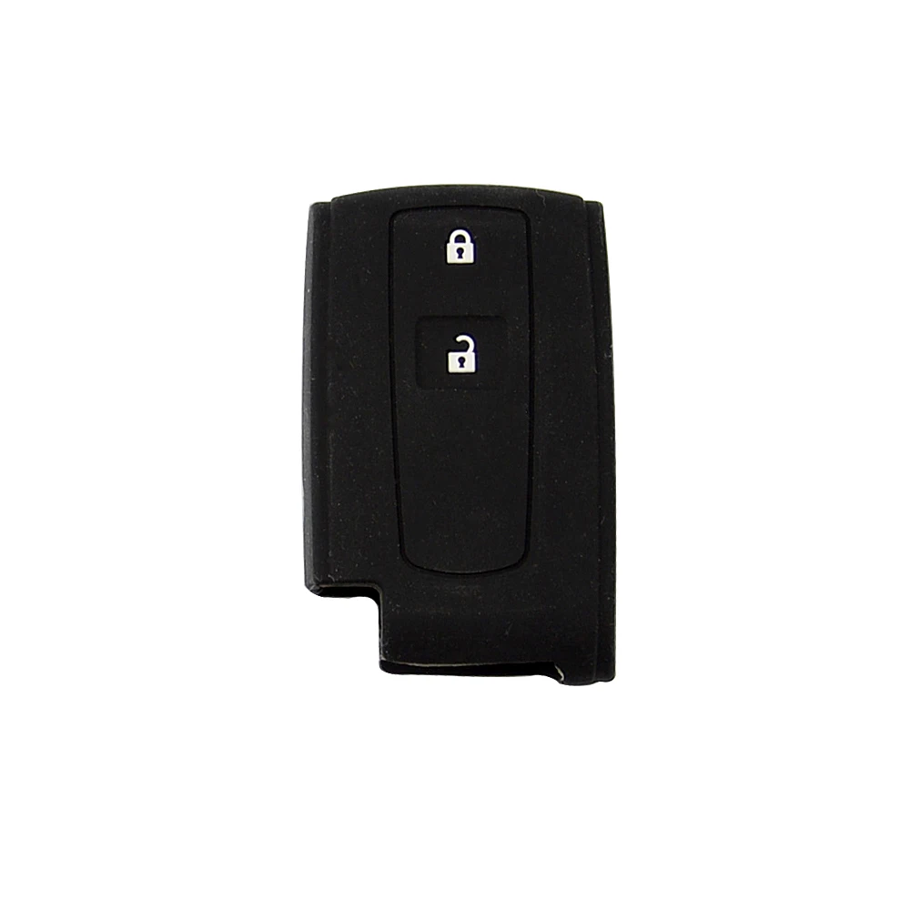 Красочные силиконовые 2 кнопки мягкие резиновые дистанционный ключ-брелок от машины крышка чехол в виде ракушки для Toyota Prius, Crown Замена автомобильные аксессуары - Название цвета: Black