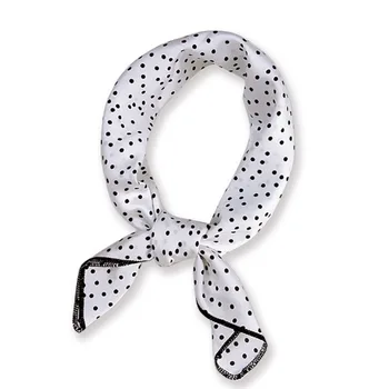 

70*70cm Fashion Dots Small Square Silk Scarf Women's Satin Head Scarves Decorative Head Neck Wear Hair Ties Band Foulard Femme