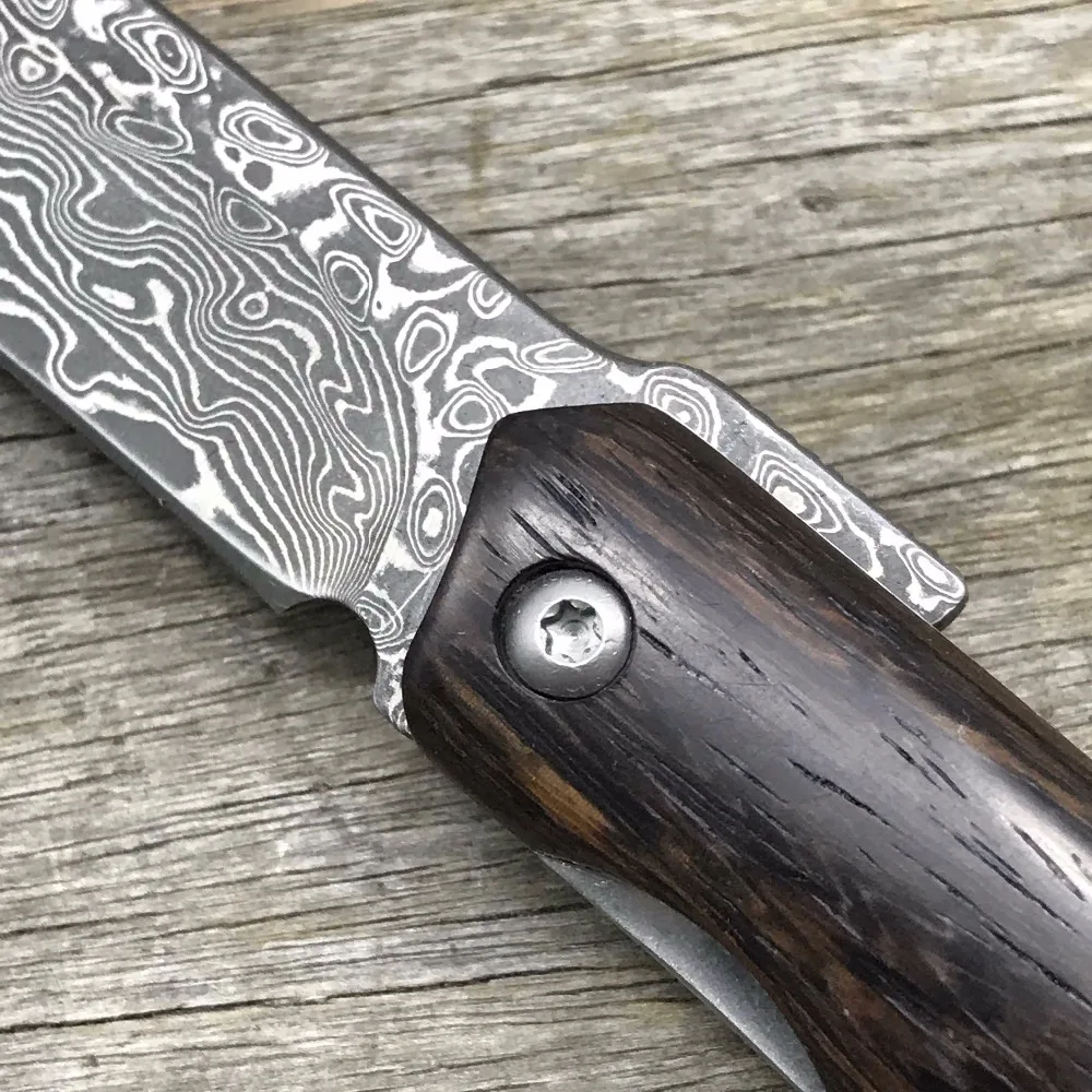 LDT Judge складной нож дамасское лезвие с деревянной ручкой походные охотничьи ножи тактический уличный карманный нож EDC инструменты