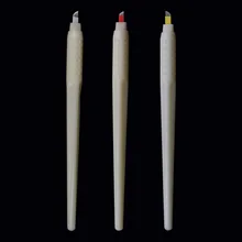 10 шт. Microblading руководство одноразовые ручки с игла для татуировки бровей Перманентный макияж 17 изогнутые Flex/U форма лезвия иглы