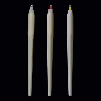

10pcs Microblading Manual Disposable Pen With Needle Eyebrow Tattoo Permanent Makeup 17 Curved Flex / U Shape Blades Needles