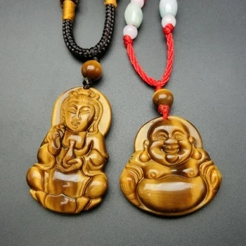 

Lovers' natural JADESt pendant, carved tiger clear stone, Guanyin Buddha Pendant Necklace, exquisite jewelry for men and women.
