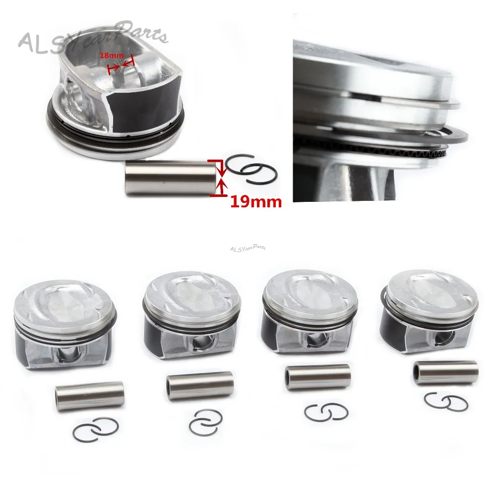 YMM OEM Pin 19 мм 03C 107 065 AP комплект поршневых и поршневых колец для Audi A1 A3 S3 VW Golf Passat Jetta Skoda 1.4TSI CAXA 03C195151A