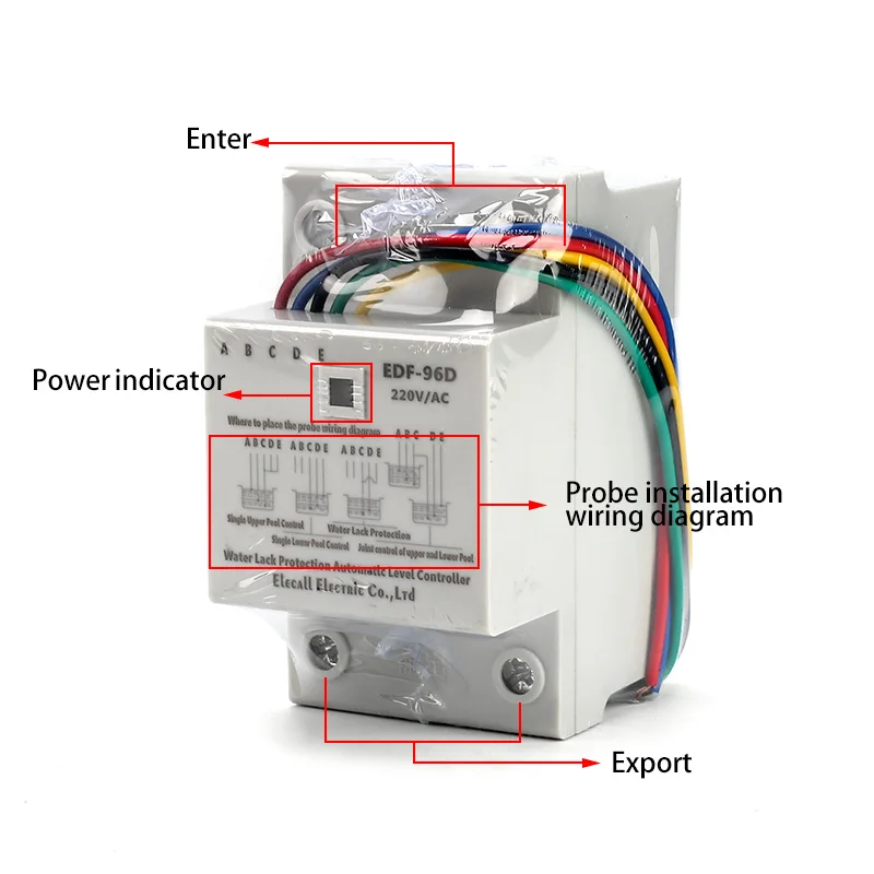 Электрический EDF-96D на din-рейку Поплавковый выключатель автоматический регулятор уровня воды AC220V 5A контроллер водяного насоса