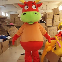 Все виды дракон, талисман костюм Лидер продаж te костюм Птерозавр маленький зеленый дракон красного и желтого цветов Дракон Косплэй забавные талисманы