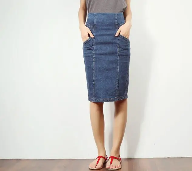 Летняя Сексуальная женская джинсовая юбка с высокой талией длинная юбка-карандаш на шнурке джинсовая юбка