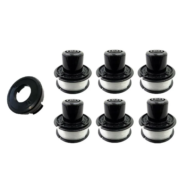 

6pcs Spools+1pcs Cap For Black&Decker Bump Cap ST4000 ST4050 ST4500 String Trimmer Tool Parts Replacement