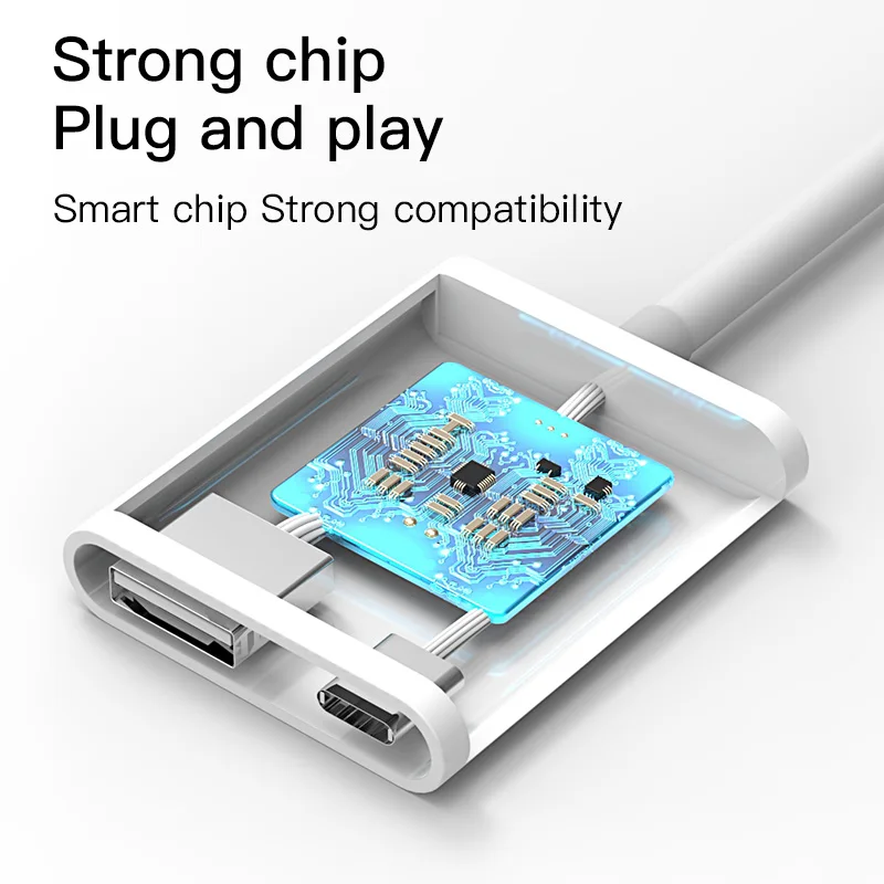 PZOZ 2 в 1 OTG кабель для apple iphone USB камера ридер адаптер Коннектор комплект