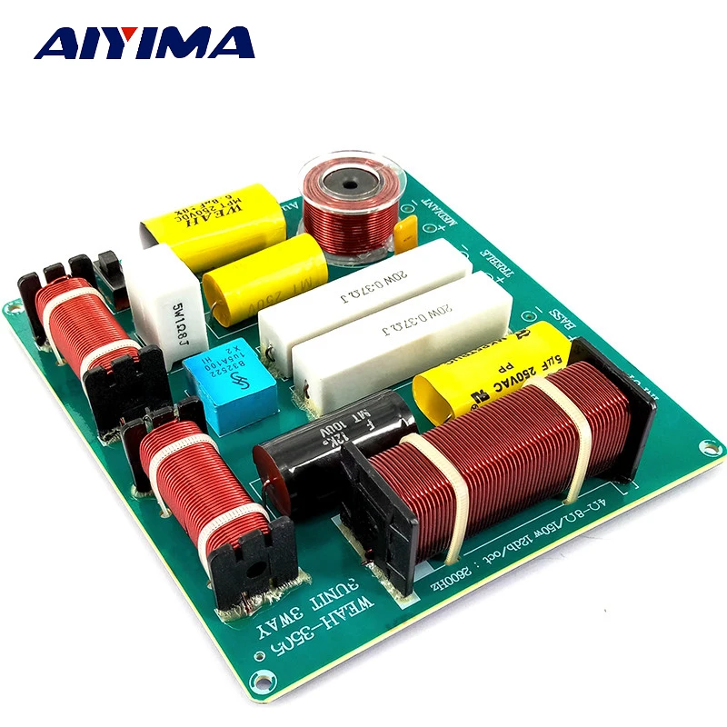 Aiyima 2PCS KTV Professional Speaker 3 Way Audio Frequency Divider loudspeaker 3 Unit Crossover Filters DIY 150W