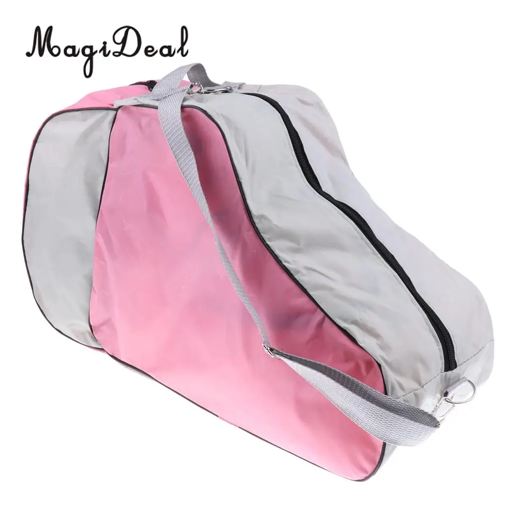 MagiDeal Portable Large-capacity Inline Roller Skating Boots Bag Ice Skating Bag Hockey Skate Shoulder Bag Equipment Bag Pink 