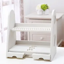 Multilayer Shelf Type Plastic Cosmetic Storage Rack Waterproof Table Drawer-style Ornament Rack 31.7*18.5*31.5CM