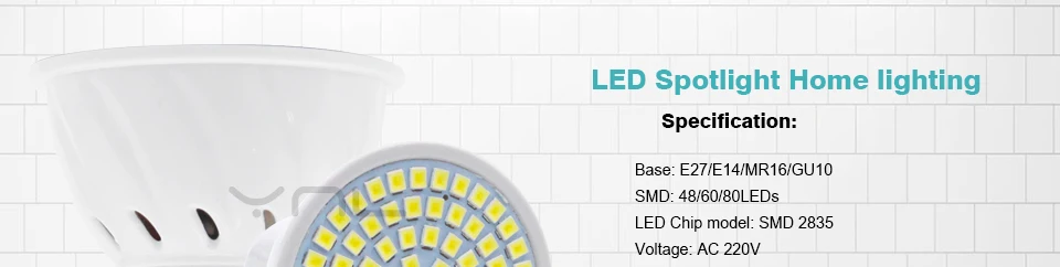 10 шт./лот светодиодный GU10 MR16 E27 E14 светодиодный Лампа 220V Высокая со сверхярким светодиодный SMD2835 48/60/80 светодиодный s Lampara для домашний прожектор