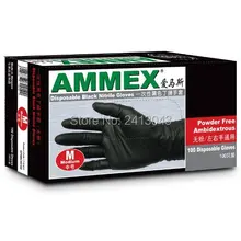 100 шт черные одноразовые перчатки для татуировки тела хорошее качество Средний Размер перчатки для макияжа красоты и ежедневного использования