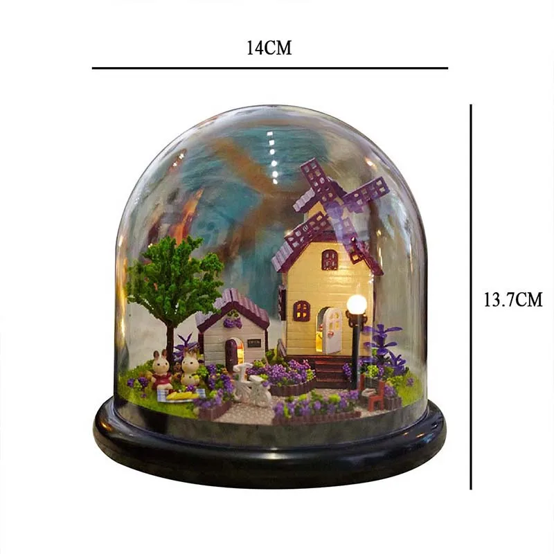 Собрать сделай сам игрушка кукла дом деревянный Miniatura смолы Прованс кукольный