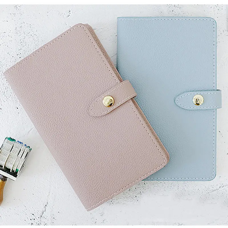 

Yiwi New Arrive 18.5x11cm PU Leather Diary Hobo Style Notebook Pink Blue Snap Planner With Filler Pages