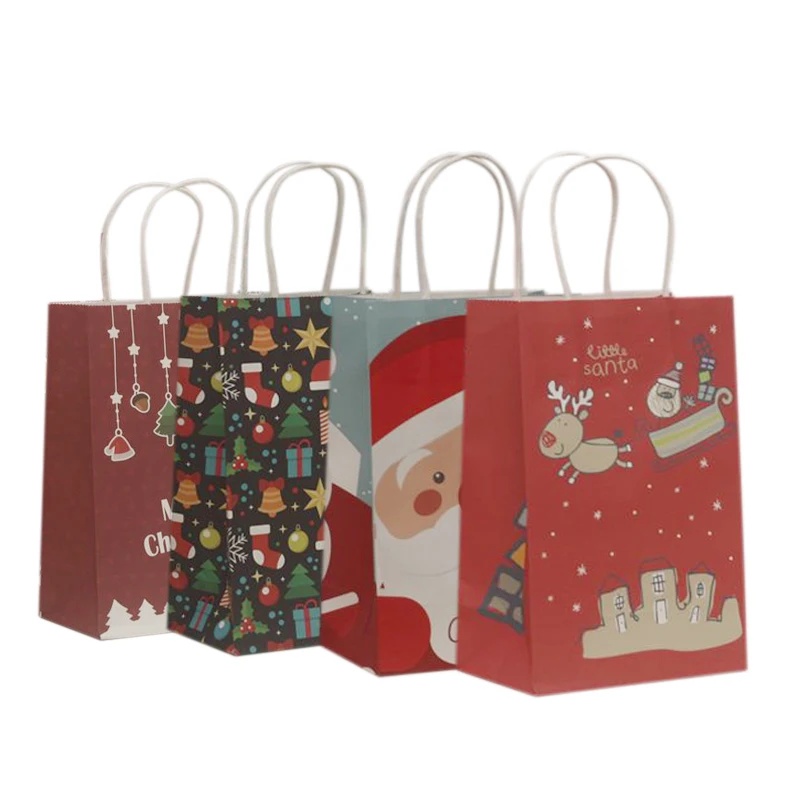 40pcs/lot Merry Christmas kraft paper bag Decoration DIY Multifunction