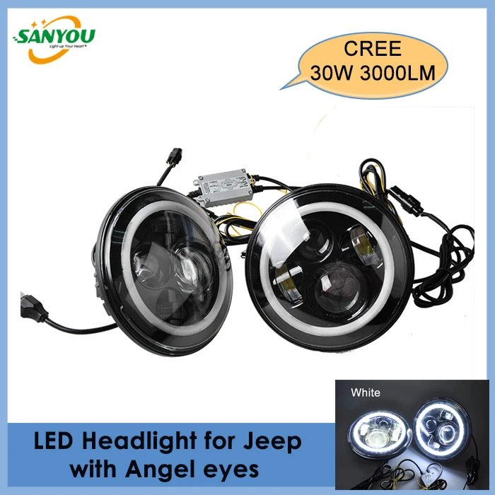 30W New 2Pcs CREE 7 Inch Led Headlamps Auto Led Work Lights Car Led