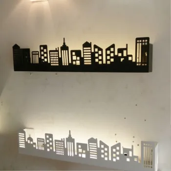 

Modern Art Buildings Wall Lights Individuality Creative Concise Iron Wall Light Bedroom Study Livingroom Decoration Lamp