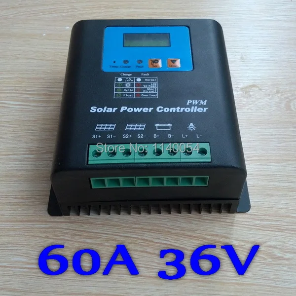 60A 36V Solar Controller 36V panel Battery Charge Controller Solar Home system indoor use LCD 60 Amps Solar Charge Controller Wholesale Electrical Equipment & Supplies