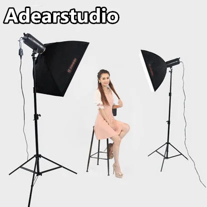

Jinbei 600W 5600K Photography Studio Flash Strobe Light Lighting Kit with 70x100cm softbox for Video Shooting and Portrait NO00D