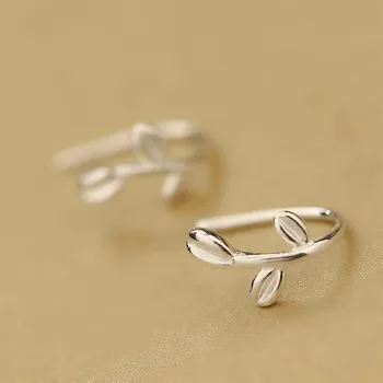 

Bijoux Romantic 925 Sterling Silver Leaf Earrings For Women Girls Simple Earrings Pendientes Brincos Fashion Jewelry
