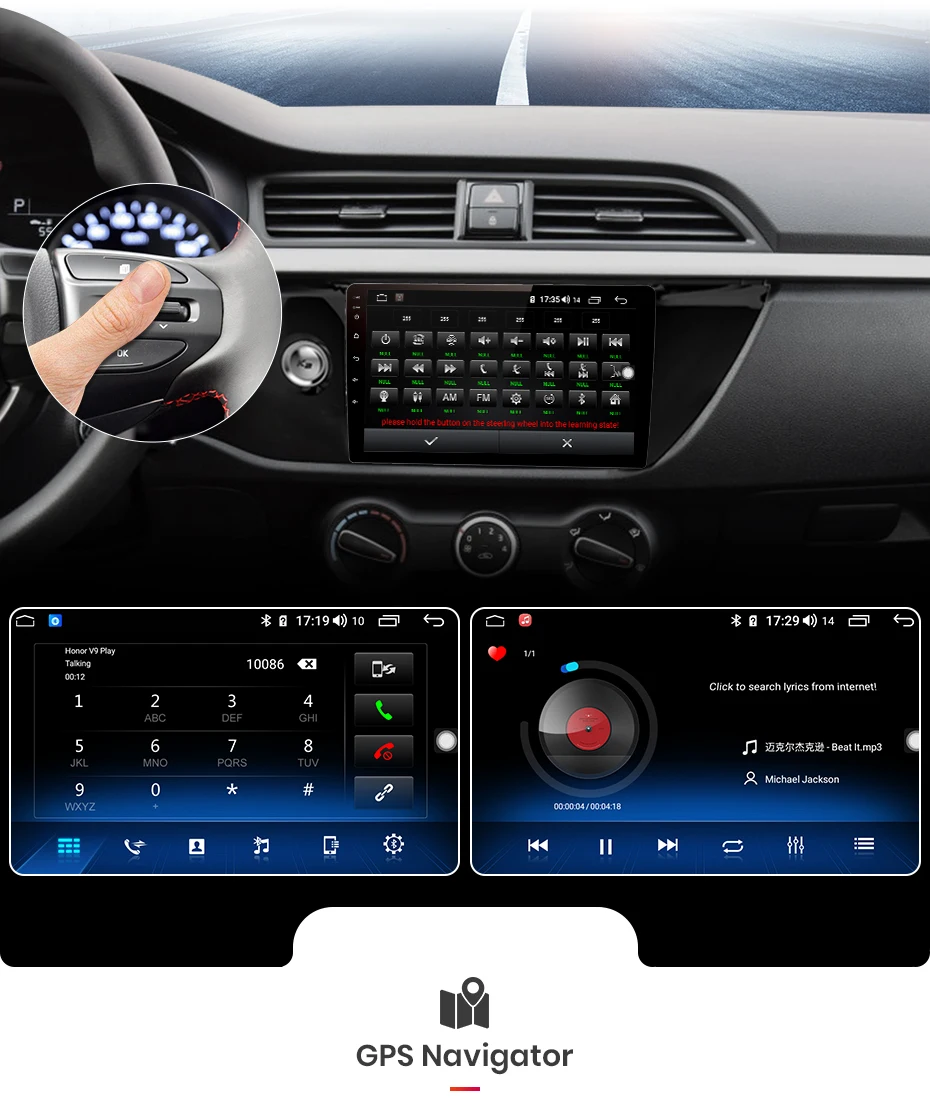 Top AWESAFE Android 8.1 4G+64G Car Radio Multimedia Video Player GPS Navigation CarPlay 2 Din 9" For For KIA RIO 4 2017 sedan no DVD 10